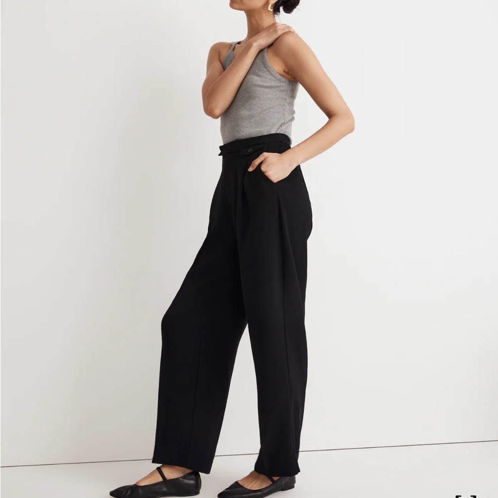 💕MUST GO free ship! NWT Madewell Rosedale High-Rise Straight Pant Crepe Black 6